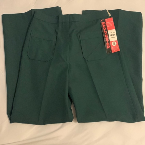 Vintage Polyester Green Trousers NWT Size 16 - Picture 1 of 10